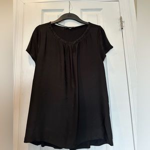 Black silky comma blouse